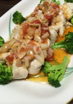 蒸し鶏の炒めトマトドレッシングがけ-レシピのメイン写真