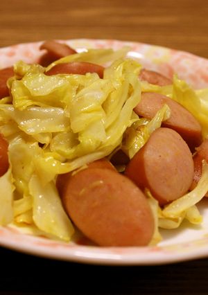お弁当♪キャベツとウィンナーのカレー炒め-レシピのメイン写真