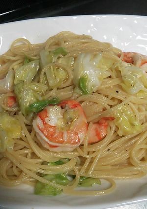 春きゃべつと海老のペペロンチーノ-レシピのメイン写真