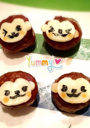 キャラ弁☆ミートボールでお猿さん♪-レシピのメイン写真