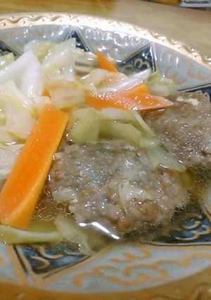 肉団子とキャベツとにんじんの蒸し煮-レシピのメイン写真