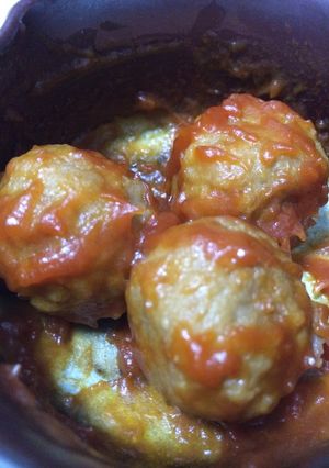 お弁当にレンチン冷凍肉団子のケチャ煮-レシピのメイン写真