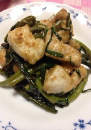 ニンニクの芽と鶏胸肉の炒め物-レシピのメイン写真