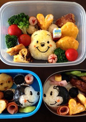 【キャラ弁】ミッキー♡ミニー&プーさん-レシピのメイン写真