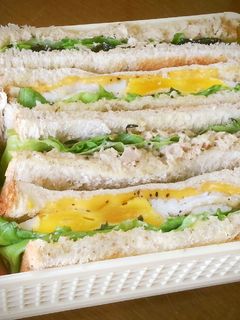 遠足弁当♪目玉焼き&ツナのサンドイッチ-レシピのメイン写真