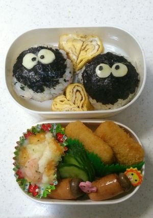 開けて楽しい！まっくろくろすけ弁当♪-レシピのメイン写真