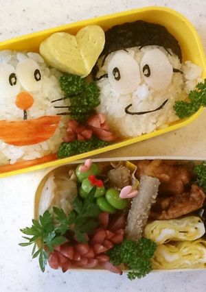 ドラえもんとのび太のキャラ弁(≧∇≦)♪-レシピのメイン写真