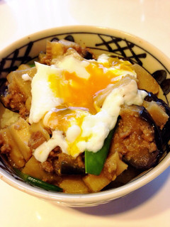 筍となすのとろ〜り♡温玉丼-レシピのメイン写真