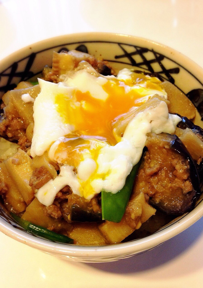 筍となすのとろ〜り♡温玉丼-レシピのメイン写真