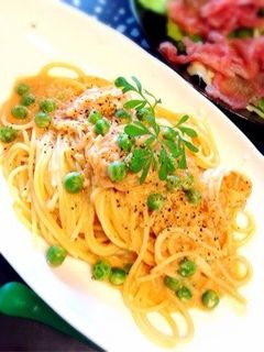 エビとグリンピースのトマトクリームパスタ-レシピのメイン写真