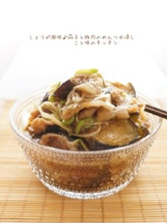 しょうが風味♪茄子と豚肉のめんつゆ浸し-レシピのメイン写真