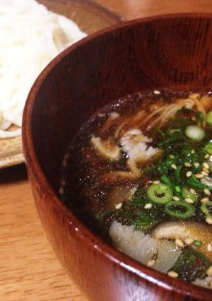 旦那に好評！休日のお昼にひやむぎつけ麺-レシピのメイン写真