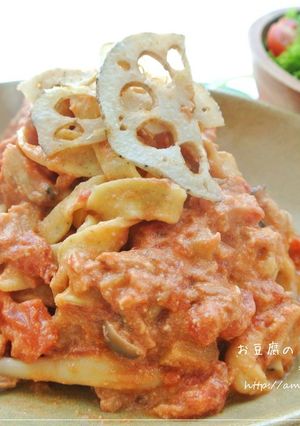 おいしい!お豆腐トマトクリームパスタ✳︎-レシピのメイン写真