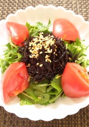 ひじきと水菜のサラダ-レシピのメイン写真