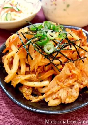 簡単!濃厚!キムチ焼うどん♡-レシピのメイン写真