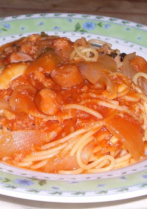絶品☆☆カニトマトスパゲッティ-レシピのメイン写真