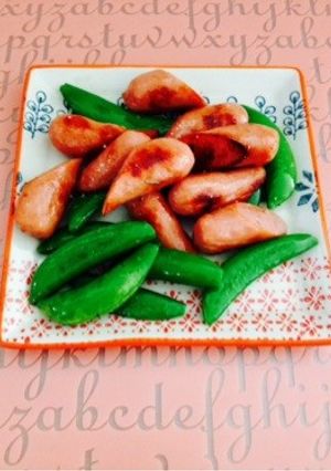 スナップエンドウとウインナーの塩炒め-レシピのメイン写真