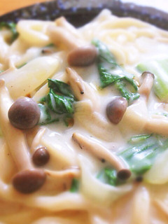 牛乳で!青梗菜とろとろクリーム煮うどん⁂-レシピのメイン写真