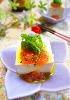 オリーブオイルで♪たらこ冷奴-レシピのメイン写真