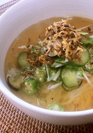 カリカリじゃこと夏野菜の冷麺-レシピのメイン写真