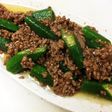オクラとひき肉あまから炒め