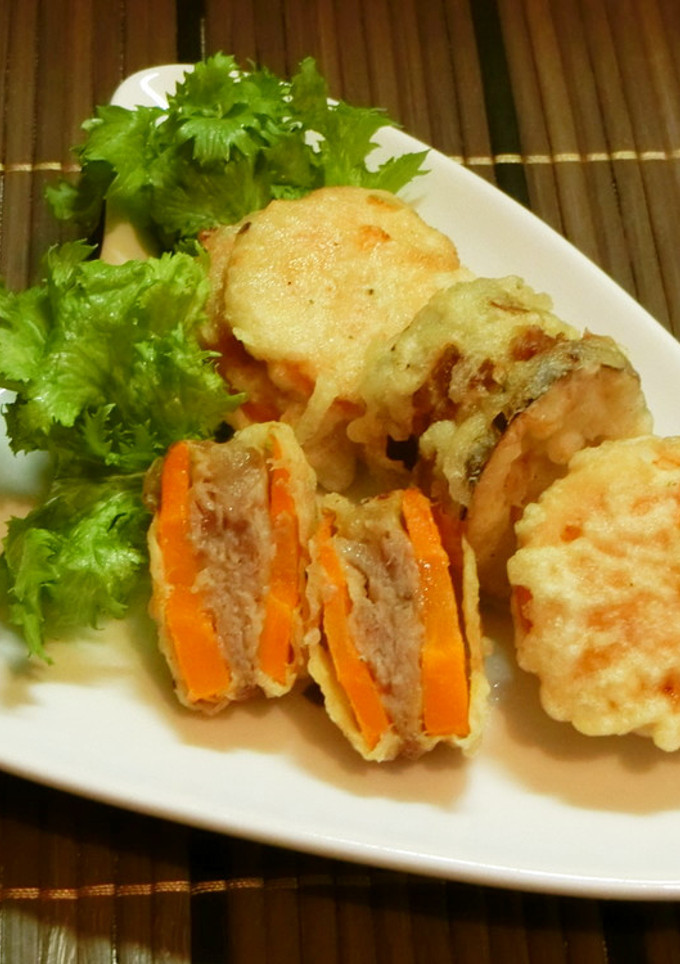 茄子と人参の豚肉はさみ揚げ-レシピのメイン写真