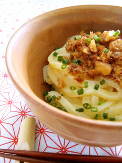 くるみかつおの釜玉うどん-レシピのメイン写真