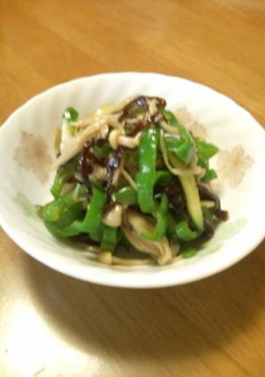 簡単☆ピーマン・胡瓜・えのきの塩昆布和え-レシピのメイン写真