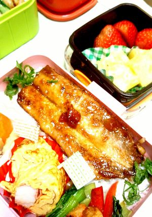 お弁当にイワシの梅照り焼き♪-レシピのメイン写真