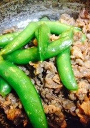 スナップエンドウの牛肉炒め-レシピのメイン写真