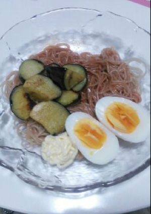 ♡ナス&卵のせピビン麺♡-レシピのメイン写真