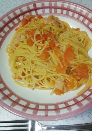 ガーリックトマトパスタ-レシピのメイン写真