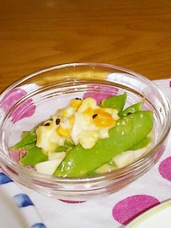 レンジDE絹さやと卵のサラダ。-レシピのメイン写真