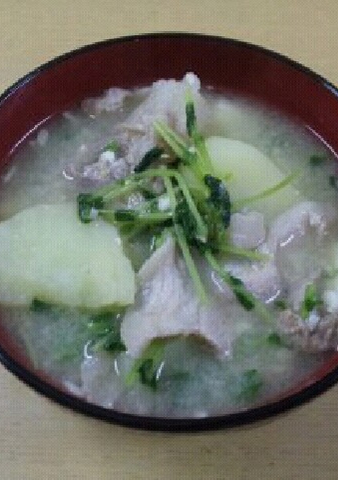 簡単さっぱり豆苗の豚汁-レシピのメイン写真