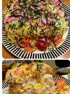 簡単にちらし寿司ケーキ♪-レシピのメイン写真