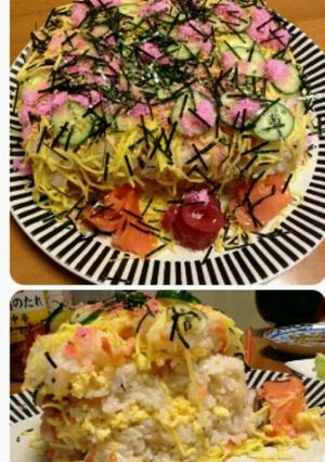 簡単にちらし寿司ケーキ♪-レシピのメイン写真