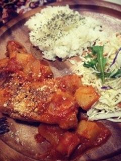 カフェ飯 ♡チキンのトマト煮-レシピのメイン写真