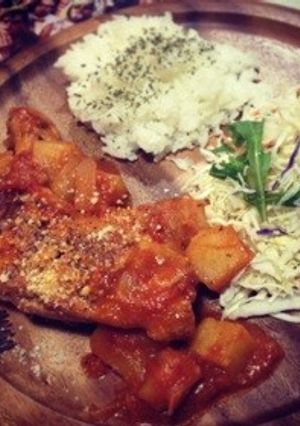 カフェ飯 ♡チキンのトマト煮-レシピのメイン写真