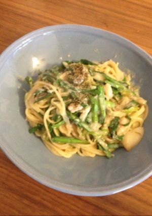 韮と小海老のクリームパスタ-レシピのメイン写真