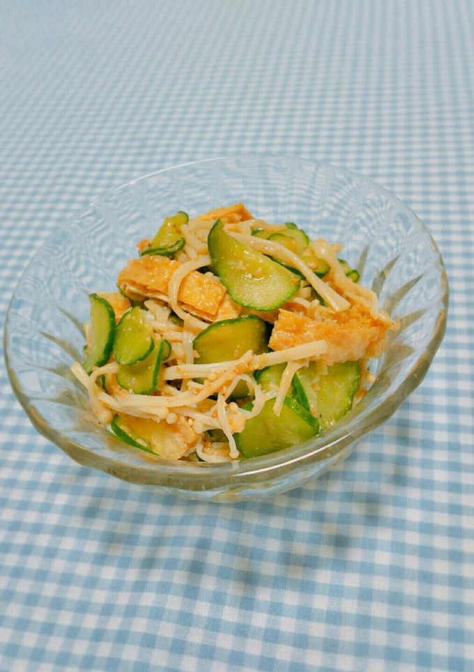油揚げと胡瓜とえのき茸の胡麻酢和え❀-レシピのメイン写真