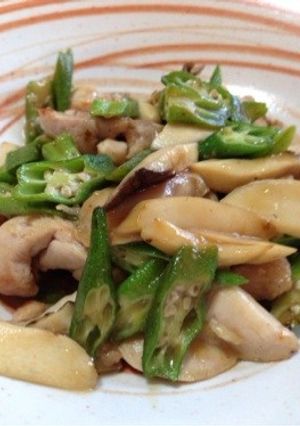 鶏モモ肉とオクラのポン酢炒め-レシピのメイン写真