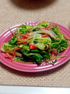 春キャベツ豆苗カニカマ炒め-レシピのメイン写真