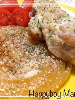 新玉ねぎと鶏のガーリックチーズステーキ-レシピのメイン写真