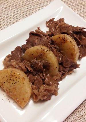 長芋ステーキと牛肉の炒め〜黒胡椒風味-レシピのメイン写真