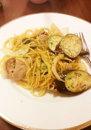 ナスと豚肉のパスタ-レシピのメイン写真
