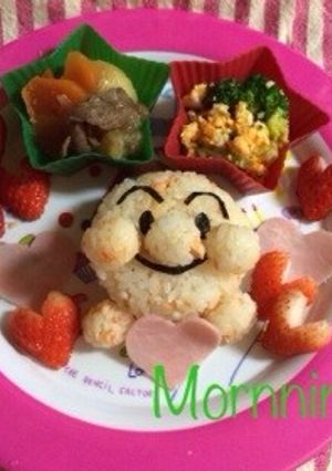 キャラ弁ほっぺたぷっくり3Dアンパンマン-レシピのメイン写真
