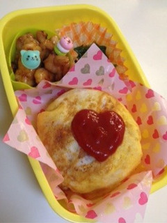簡単ハートのオムライス弁当♪-レシピのメイン写真