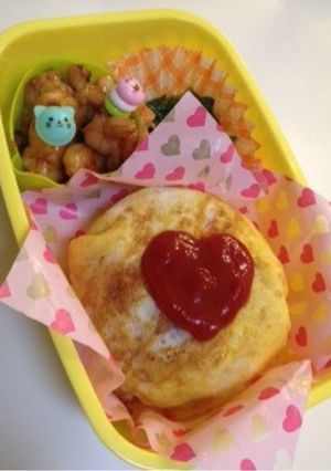 簡単ハートのオムライス弁当♪-レシピのメイン写真