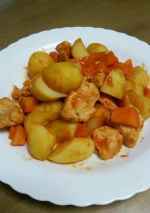 ～鶏肉とじゃが芋のｹﾁｬ煮込み～-レシピのメイン写真
