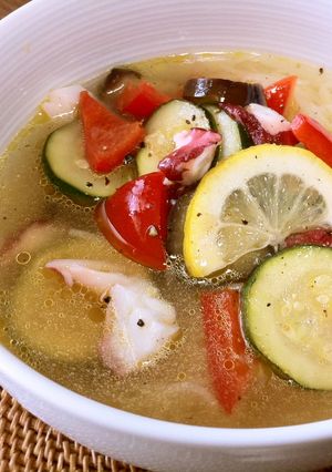 蛸&夏野菜マリネの冷麺-レシピのメイン写真